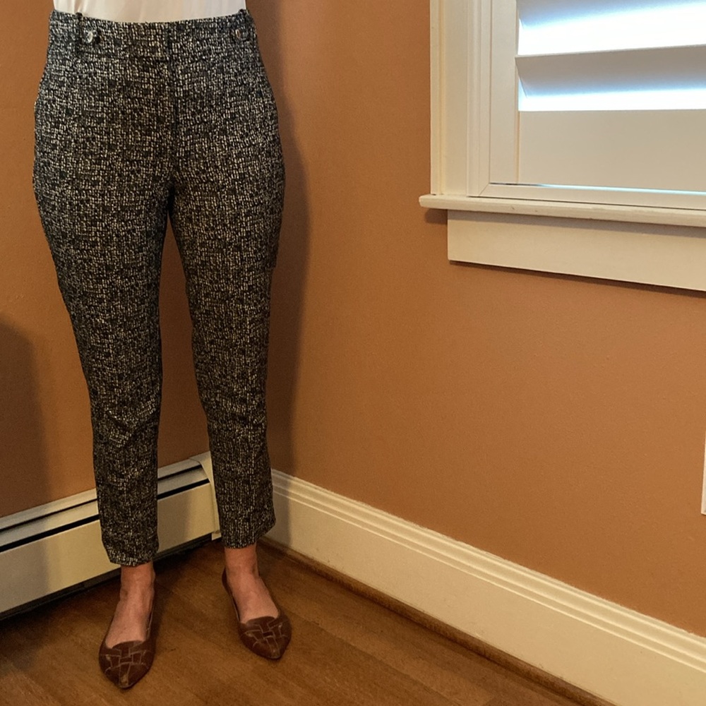 Versatile black and white ankle length trousers